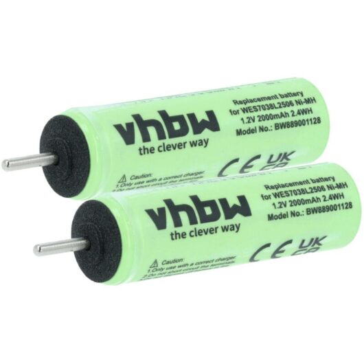 2x Battery Replacement for Panasonic WES7038L2507, WERGB80L2508, WES7038L2506 for Electric Razor (2000mAh, 1.2 v, NiMH) - Vhbw