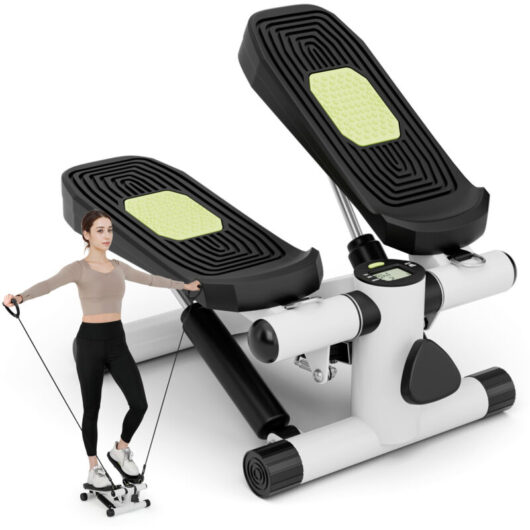 COSTWAY Portable Hydraulic Stepper Mini Stepper for Workout-White