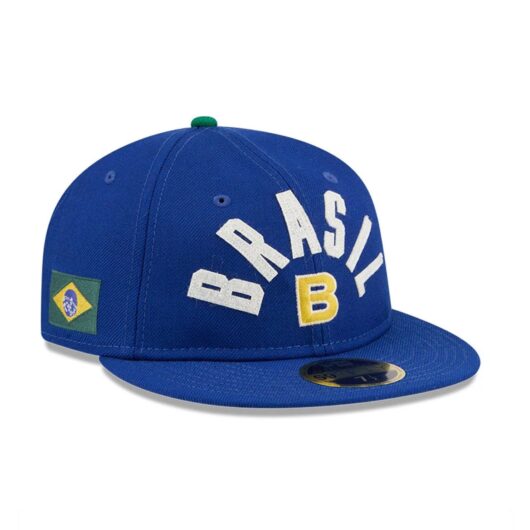 WBC Brazil Classical Script Blue Retro Crown 59FIFTY Fitted Cap New Era Cap adult unisex