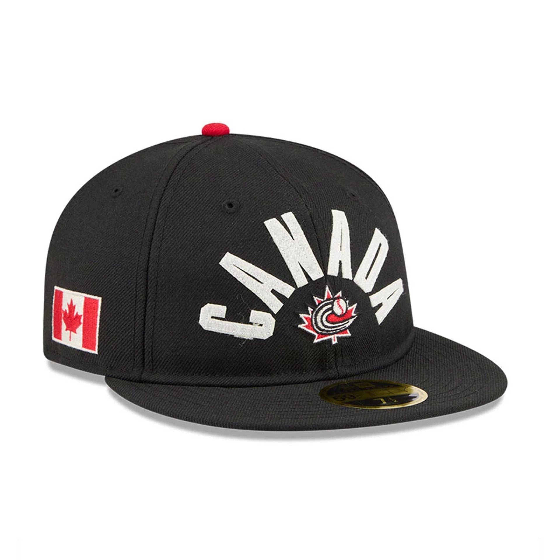 WBC Canada Classical Script Black Retro Crown 59FIFTY Fitted Cap New Era Cap adult unisex