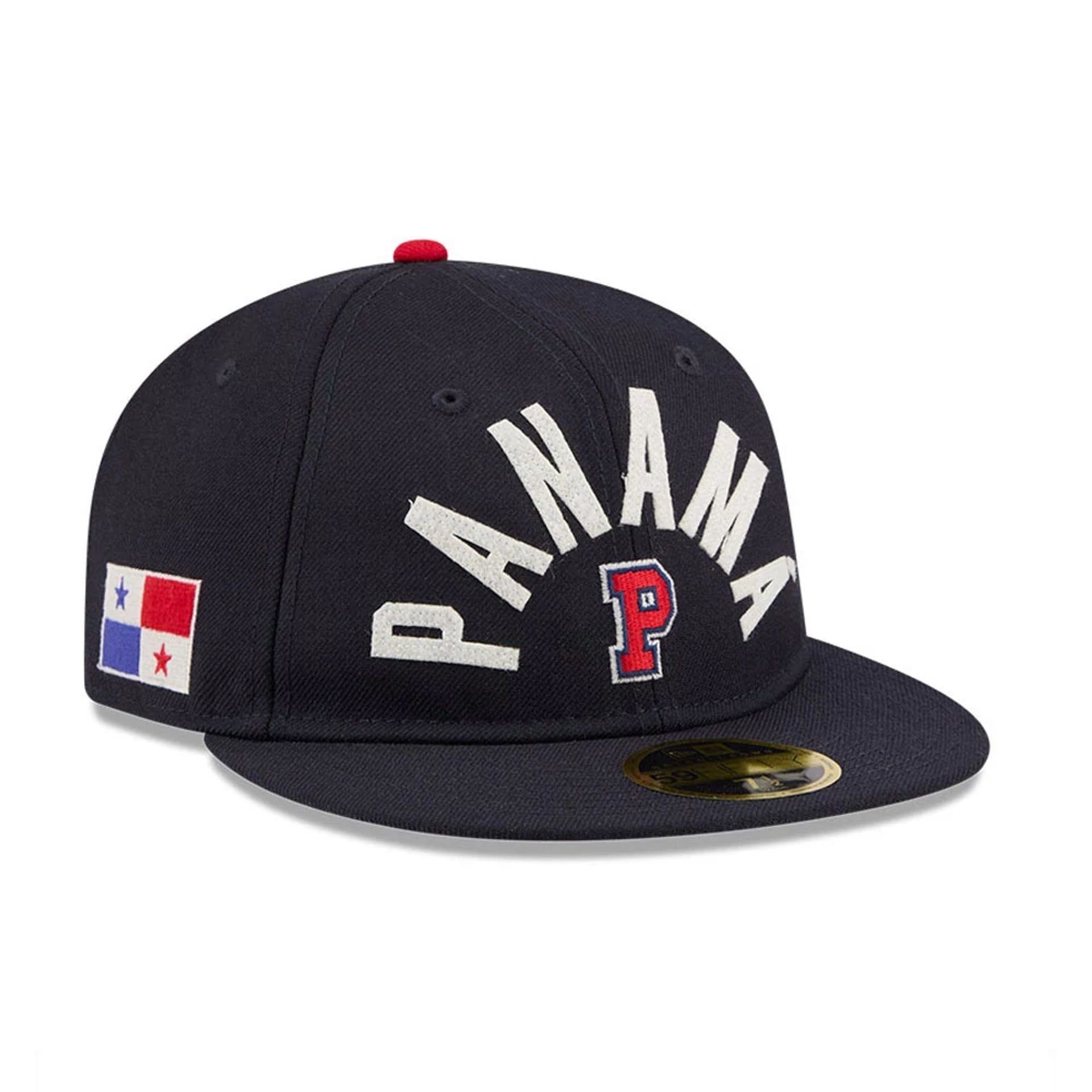 WBC Panama Classical Script Navy Retro Crown 59FIFTY Fitted Cap New Era Cap adult unisex