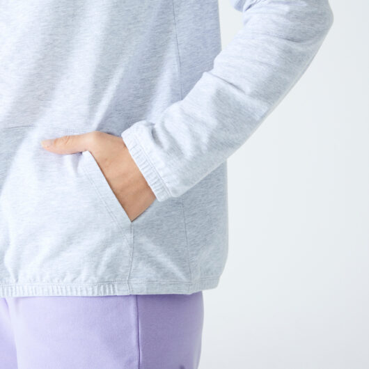 Women's Zip-up Fitness Sweatshirt 100 - Light Grey