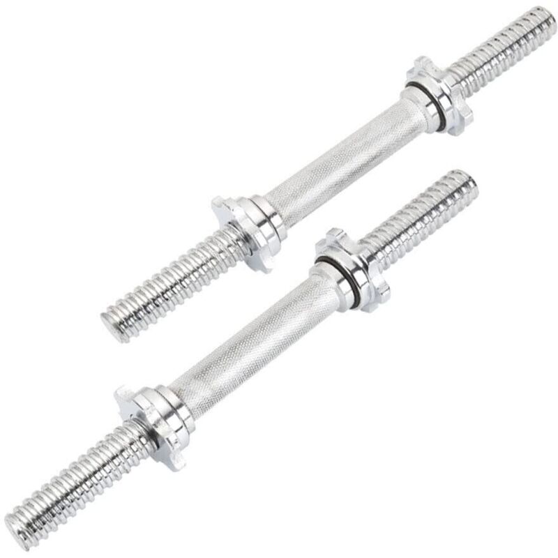 Youyijia 2PCS Dumbbell Bar 1 Inch Spinlock Olympic Dumbbell Bar Set 13.8" Chrome Free Weight Lifting Threaded Dumbbell Handles with Collars for Home