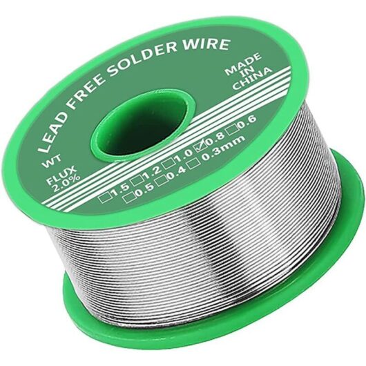 0.8 mm solder, lead-free solder with rosin core, solder wire for repairing and DIY electrical and electronic components