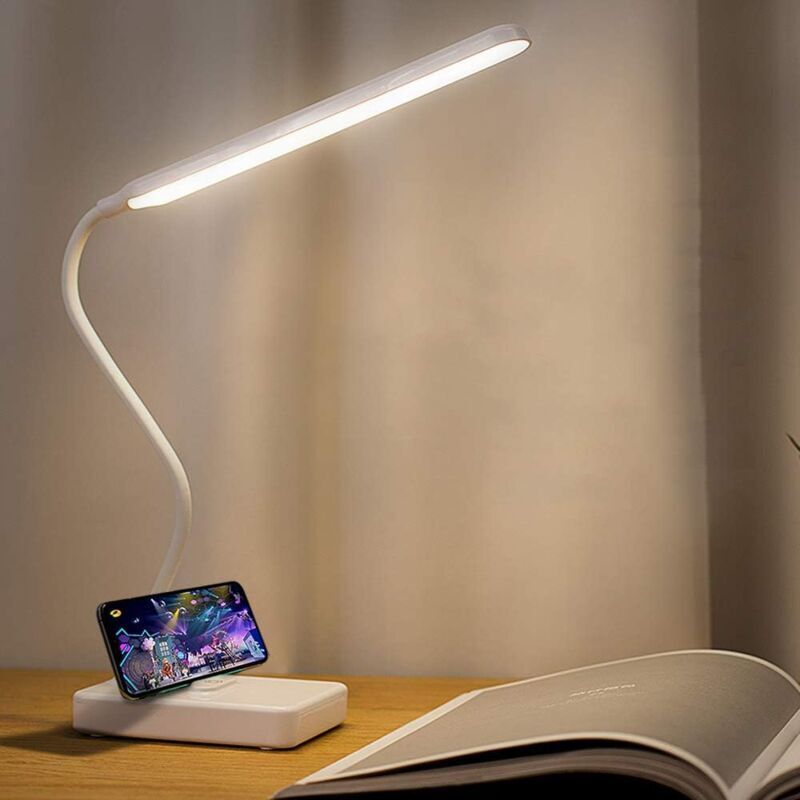 1 Wireless LED Desk Lamp, USB Rechargeable 2000 mAh, 3 Colors + 6 Brightness Levels, Portable Lamp for Studying and Reading