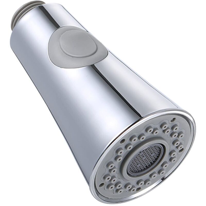 1 kitchen sink tap head, pull-out spray, 2 functions, non-return valve, G1/2, polished chrome, for modern kitchen