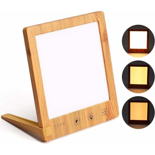 1 light therapy lamp, 10000 lux LED with touch control, built-in timer for office and home