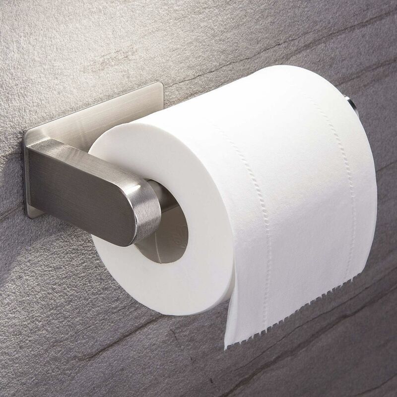 1 piece Self-adhesive toilet paper holder, 304 stainless steel wall bracket, drill-free dispenser for bathroom and kitchen