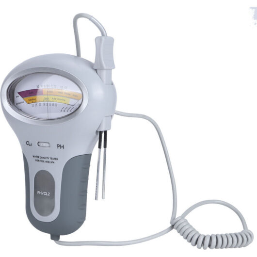 1 unit portable pool water tester with LCD screen, pH and chlorine detector, for pool and spa maintenance