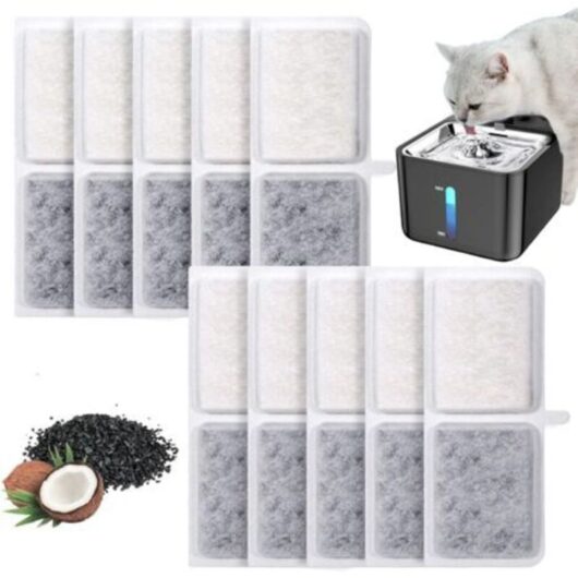 10Pcs Cat Water Fountain Filter, Efficient Filter for Cats with Activated Carbon and Resin, Cat Water Fountain Filter, Practical Accessories for