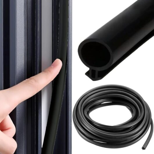 10m Rubber Window Seal, Door Insulation, O-Type Rubber, Black Silicone, 5-7mm, 10m, Noise Reduction