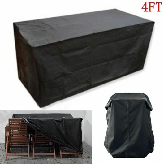 123X61X72cm Black Durable Dustproof fitted Black Trestle Table Cover Garden Furniture Waterproof Covers washed