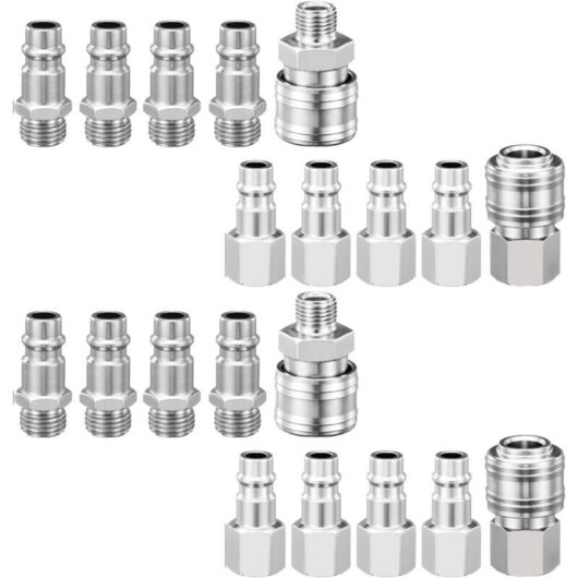 1/4" BSP Quick Connect Pneumatic Fitting, 20 Pieces, European Air Compressor Fitting, Compressor Fitting for Pneumatic Hose