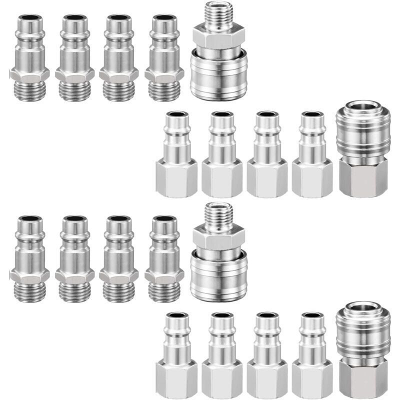 1/4" BSP Quick Connect Pneumatic Fitting, 20 Pieces, European Air Compressor Fitting, Compressor Fitting for Pneumatic Hose