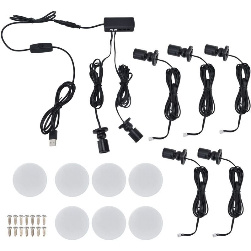 1W Display Case Light, USB LED Cabinet Light, Modern Wardrobe Ceiling Light for Closet, Showroom (One seven-light strip)