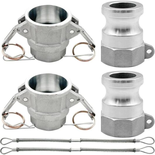 2 PCS Type A and Type D, Aluminum Cam Lock Fittings, Cam Groove Lock Fittings, Male and Female Adapter, Female NPT Thread Lock Fitting