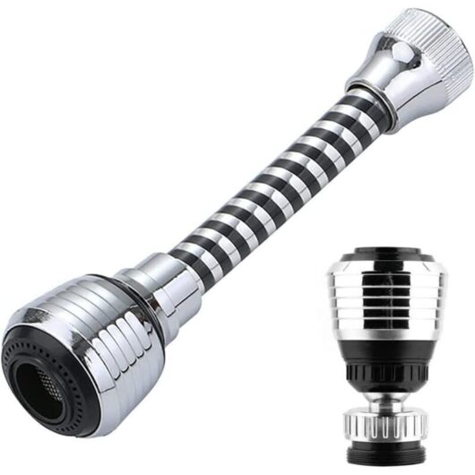 2-Piece Faucet Extension Tubes with Aerator, 360° Rotating Faucet Tube, Faucet Accessories, Water-Saving Rotating Kitchen Faucet, Fits Most Kitchen