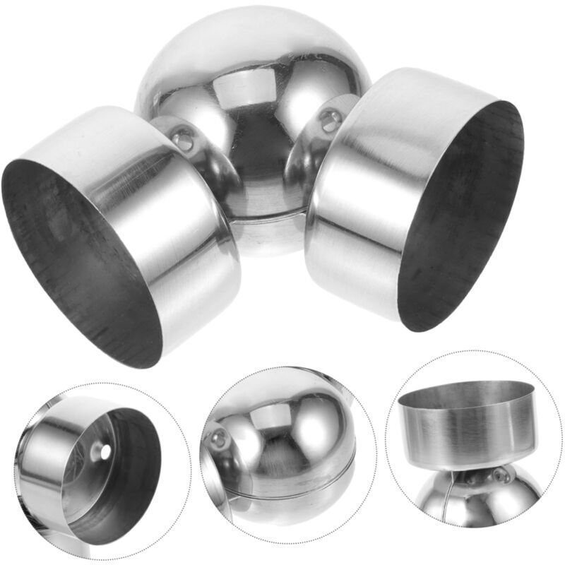 2 Pieces Cable Connectors Guardrail Bridge Cable Guardrail Connector for Tube Stainless Steel Connector Stair Railing Pipeline Connector Elbow
