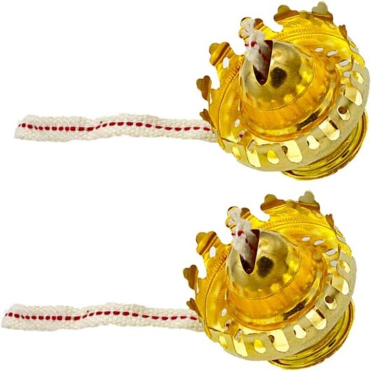 2 Sets Oil Lamp Burner and Replacement Wicks for Retro Style Oil Lamp