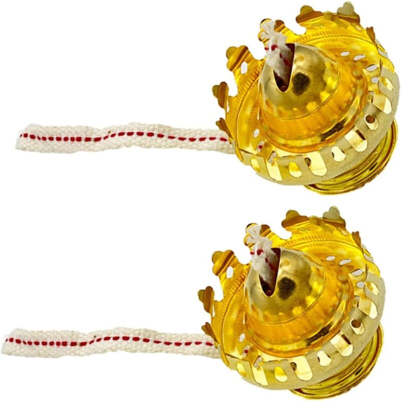 2 Sets Oil Lamp Burner and Replacement Wicks for Retro Style Oil Lamp