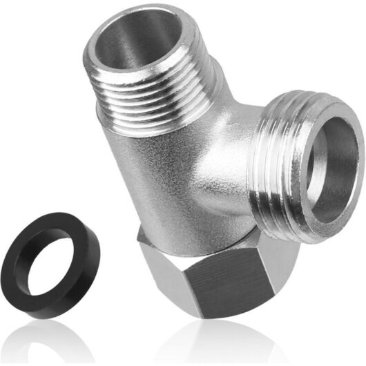 3-Way T-Connector, 3/8" Copper Toilet Diverter Valve with 1/2" Female T-Shaped Side Teeth, 304 Stainless Steel Adapter Connection Valve for Sprayer,