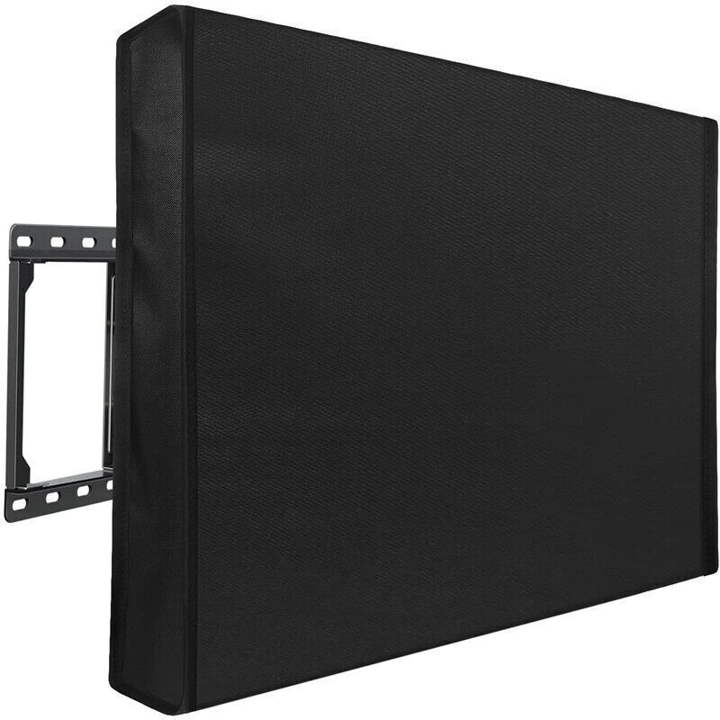 (36-38", 94x62x13 cm) Waterproof UV Flat Screen Protector for 22" to 75" TVs - Dustproof Indoor Furniture Cover - Fits Most Stands and Mounts - Black