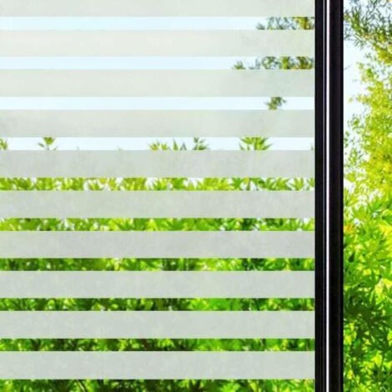 (45x200cm, Thick Striped Band) Window Privacy Film, Electrostatic Glass Film, Adhesive Window Film, Blackout Window Film, Window Film for Office,