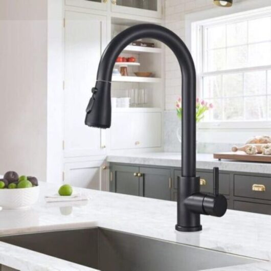 Black Kitchen Faucet with Pull-Out Sprayer, 360° Kitchen Mixer with 2 Spray Modes, Single-Handle Hot and Cold Sink Mixer (Product SKU: 95331126 Offer
