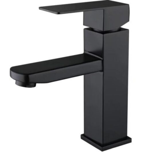 Black Stainless Steel Single Handle Bathroom Faucet Hot and Cold Water Black Sink Faucet Lavatory Mixer Tap (without water pipes) -vessel sink faucet