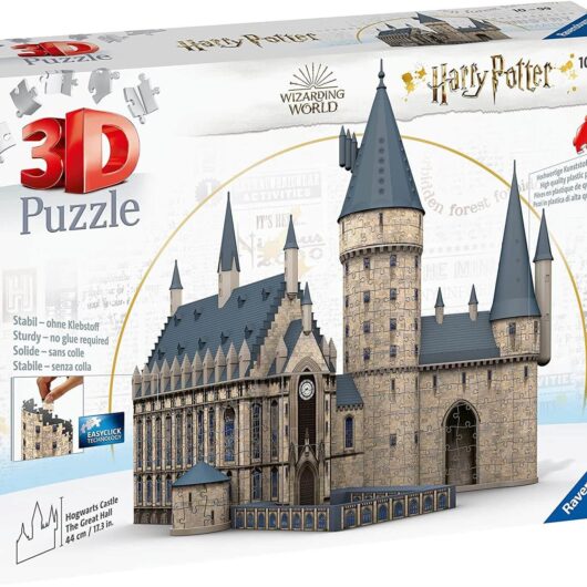 Harry Potter 3D Hogwarts Castle The Great Hall 540 Piece Jigsaw Puzzle