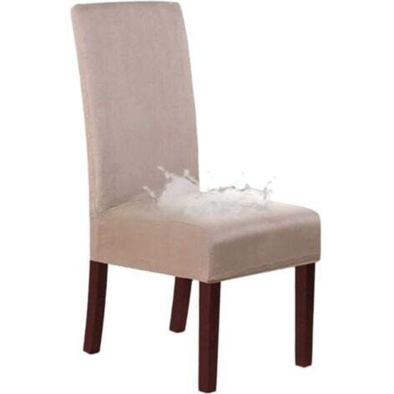 (Khaki 6-Pack) Super Fit Stretch Dining Chair Covers Removable Washable Chair Slipcovers Suitable for Hotel Restaurants, Ceremony Banquets, Wedding