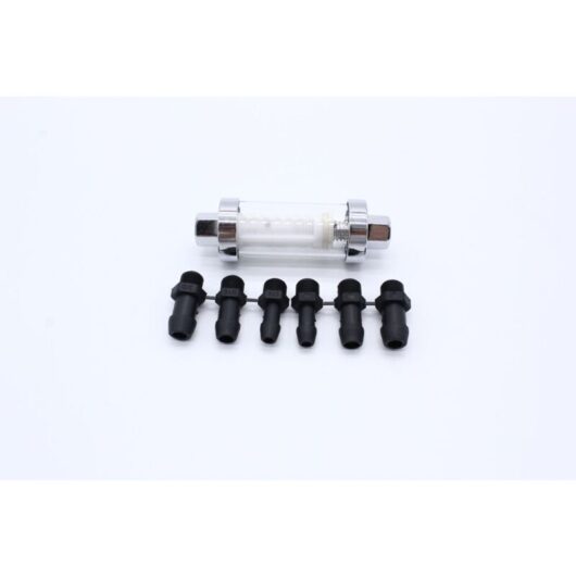 Linghhang - 3/8' 1/4' 5/16' Universal Fittings, Chrome Gas Glass Reusable Inline Fuel Filters
