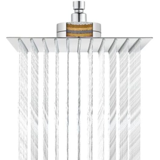 [NEVER USED] Filtered shower head, 25 cm luxurious rain shower head, makes hard water soft and long-lasting, improves the condition of skin and hair,
