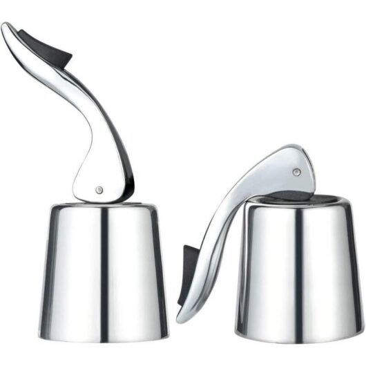 [NEVER USED] Set of 2 Champagne Stoppers, Reusable Stainless Steel Wine Bottle Stoppers