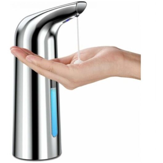 [NEVER USED] Silver Automatic Soap Dispenser with Sensor, Waterproof Touchless Infrared Soap Dispenser for Bathroom, Kitchen, Hotel, Restaurant