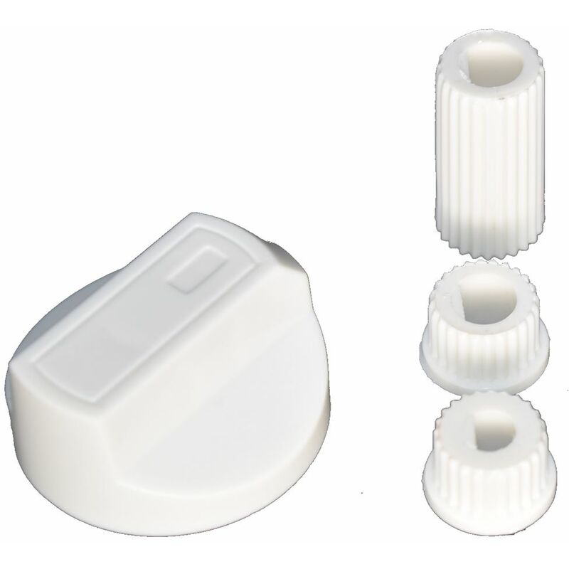 Ufixt - Universal Cooker Oven Grill Control Knob And Adaptors White Fits All Gas Electric