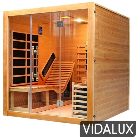 Vidalux 2 - 3 Person 'Relax' Hybrid Bench Sauna With Traditional & FAR Infrared Complete Heat