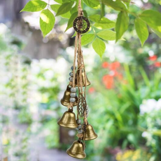 Vintage Metal Witch's Chime for Outdoor Use, Witch Bell, Home Protection for Garden, Patio, Yard, Hanging Decoration