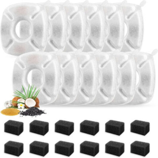 Water Fountain Replacement Filter, Triple Layer Filtration System, Activated Carbon Technology, Pet Hydration Accessory
