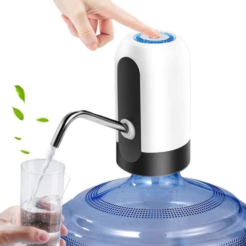 Water bottle pump, automatic water dispenser, portable USB-charged electric switch for universal 3-5 gallon bottles for home, office, and outdoor use