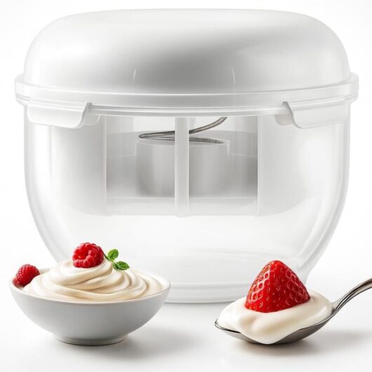 Yogurt Filter Maker 2.3 qt with Lid, Fine Nylon Mesh Greek Filter with Removable Spring-Loaded Pressure Plate, Dishwasher Safe, BPA Free Storage