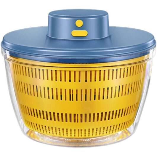 1 unit Electric salad spinner, rechargeable, large capacity 640 ml, automatic drying, ideal for family kitchens and healthy food lovers