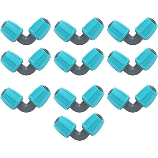 10 Pcs 16mm/0.6in Barbed Lock Connector, PE 90° Elbow Pipe Joint for Garden and Agricultural Drip Irrigation Fitting