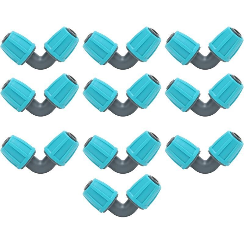 10 Pcs 16mm/0.6in Barbed Lock Connector, PE 90° Elbow Pipe Joint for Garden and Agricultural Drip Irrigation Fitting