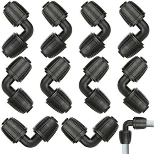 10 Pieces Micro Drip System L-Fitting - 1/2" Joint, Elbow Hose Connectors, Universal, Robust and Durable, for Agricultural and Domestic Irrigation