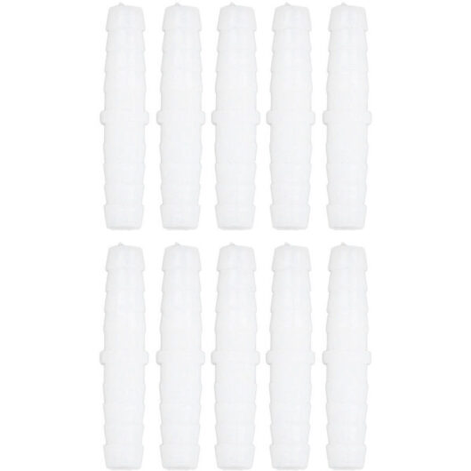 10 pieces plastic hose barbed straight fitting equal barbed splicer mender joint union adapter 6-6mm