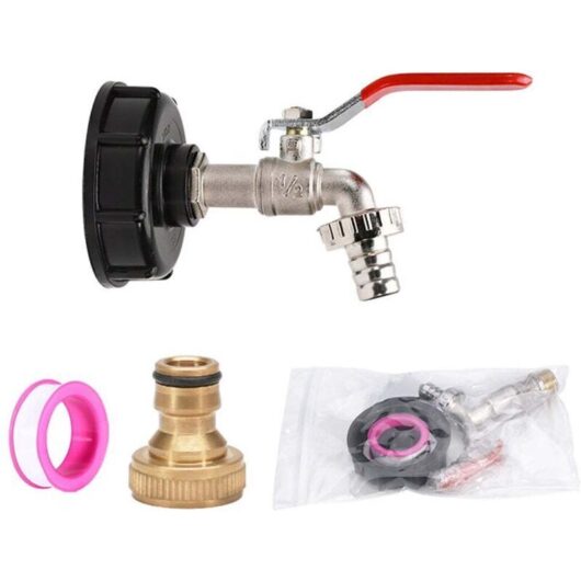 1000L S60X6 IBC Tank Tap Fitting with 1/2" Hose Connection, Drain Tank Adapter, for Garden Tap (1 piece)