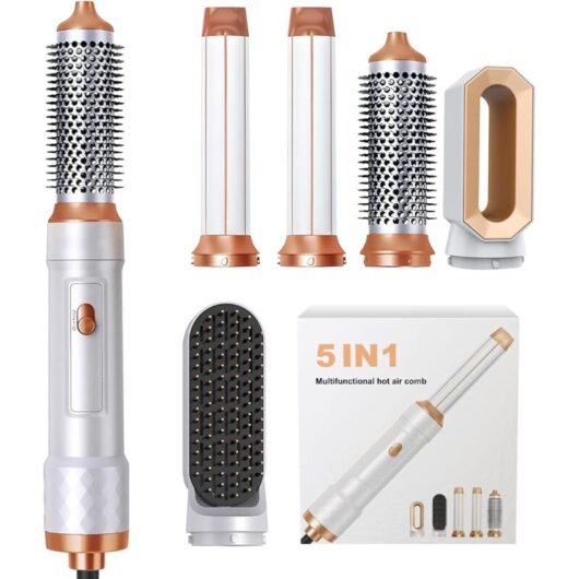 1000W Negative Ion Hot Air Brush, Multifunctional Styler with Automatic Curling Iron, Straightening Brush, Thermal Brush for Women: Drying,