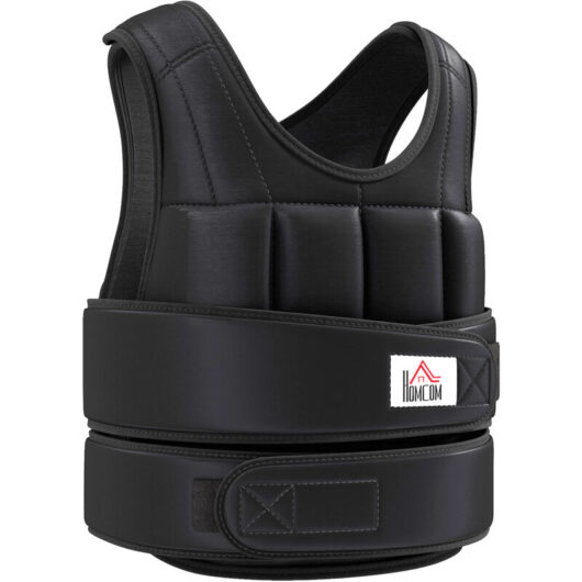 10KGS Adjustable Weight Vest Running Gym Training Weight Loss Black - Homcom