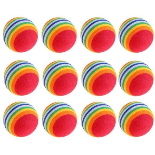 12-Piece Foam Cat Ball Set, Foam Cat Toy Ball, Foam Cat Ball, Pet Toy, Interactive Toys, Cat Bounce Training, Increases Cat Fun, 35mm